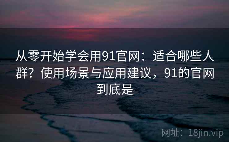从零开始学会用91官网：适合哪些人群？使用场景与应用建议，91的官网到底是