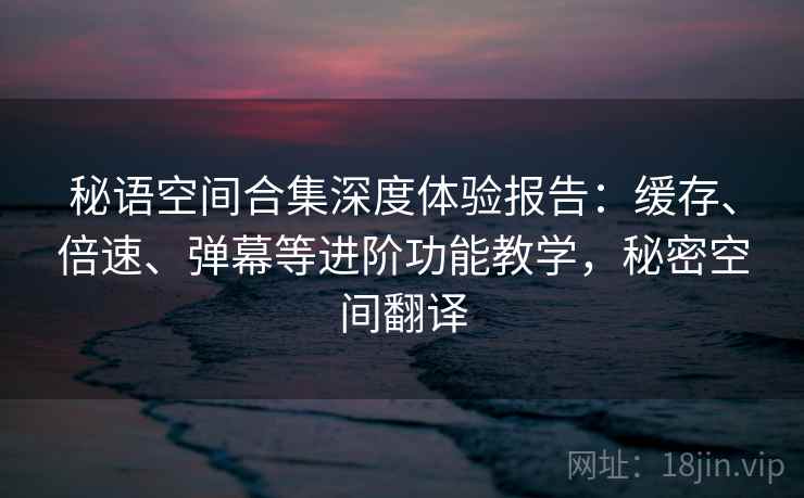 秘语空间合集深度体验报告：缓存、倍速、弹幕等进阶功能教学，秘密空间翻译
