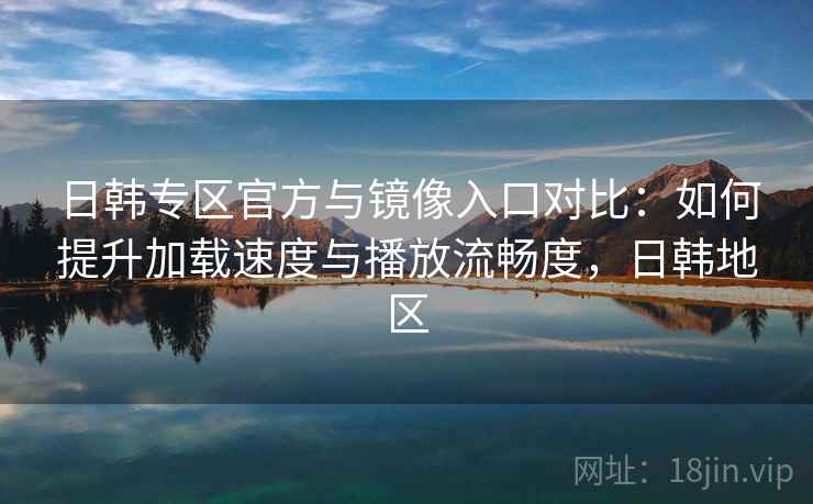 日韩专区官方与镜像入口对比：如何提升加载速度与播放流畅度，日韩地区