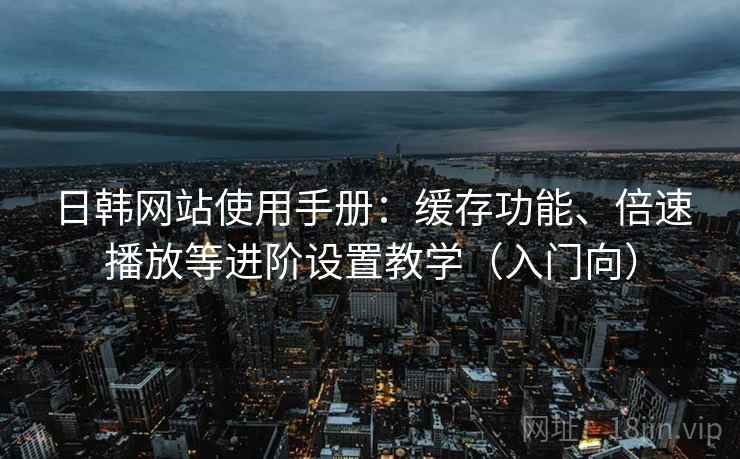 日韩网站使用手册：缓存功能、倍速播放等进阶设置教学（入门向）
