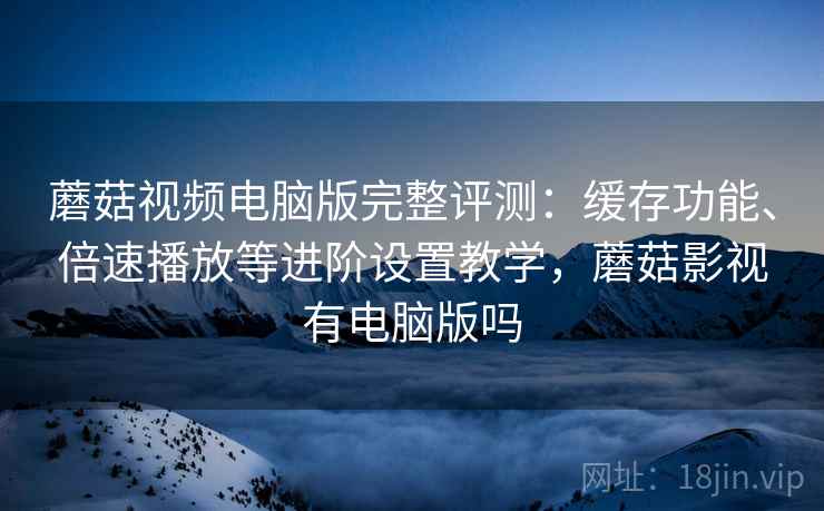 蘑菇视频电脑版完整评测：缓存功能、倍速播放等进阶设置教学，蘑菇影视有电脑版吗
